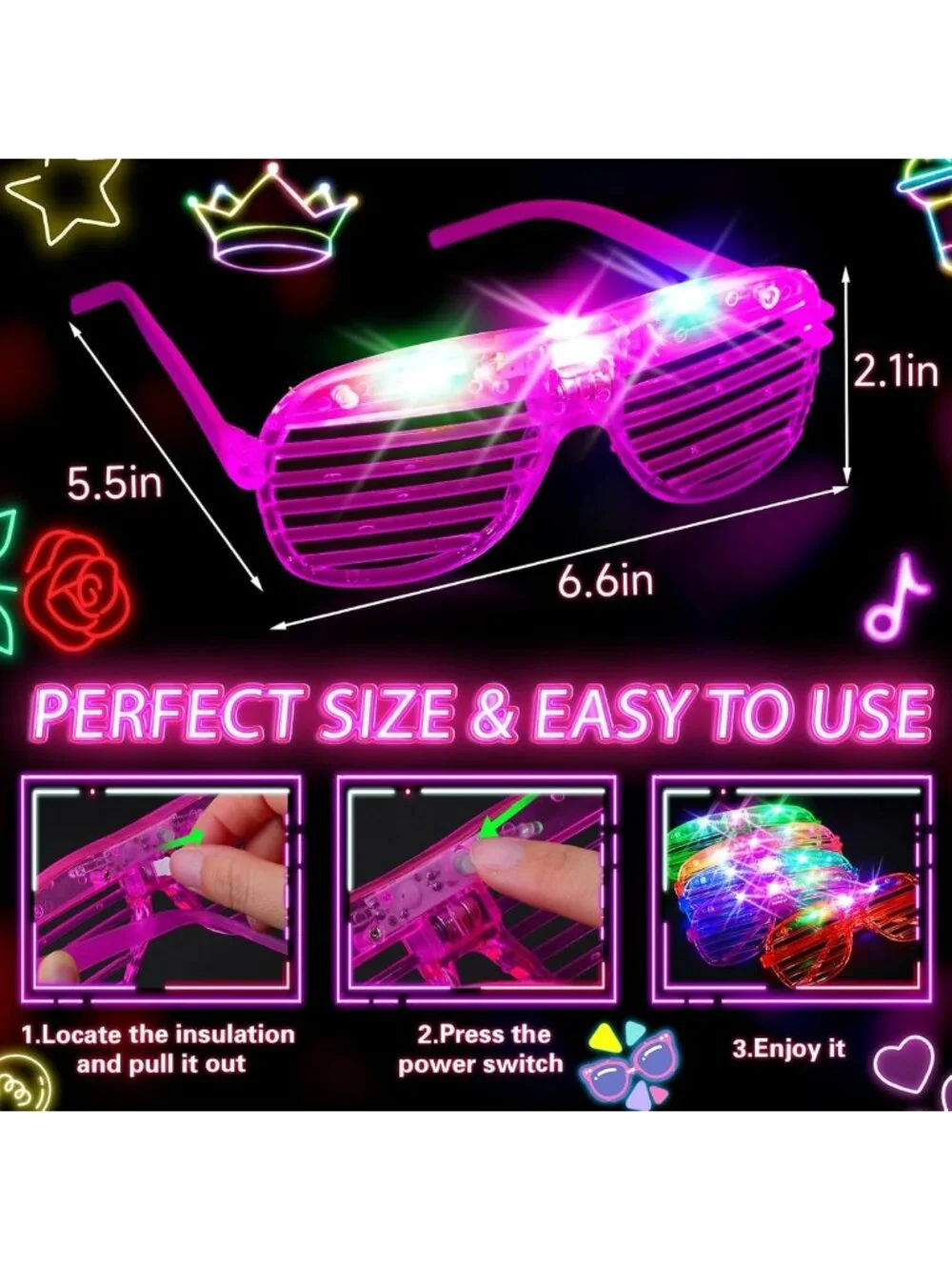 180 PCS Glow in the Dark LED Glasses - Fun Party Supplies for Kids & Adults